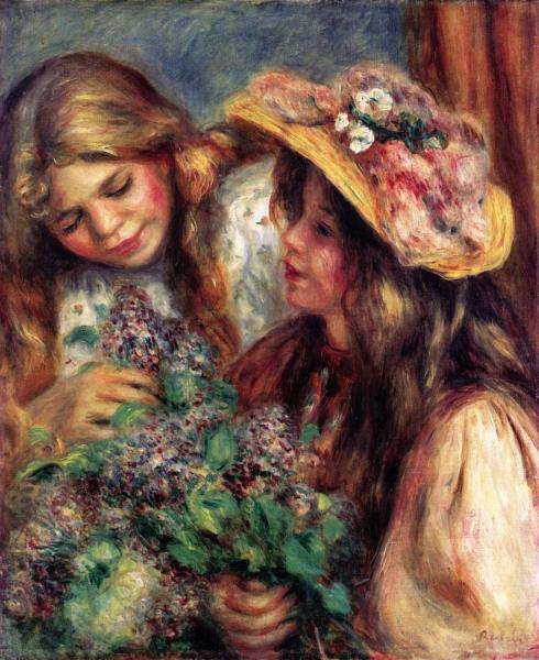 Girls With Lilacs by Pierre Auguste Renoir