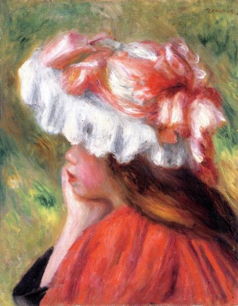 Head Of A Girl by Pierre Auguste Renoir