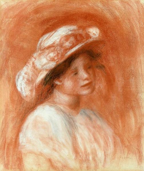 Head Of A Girl by Pierre Auguste Renoir