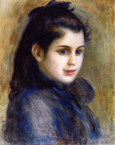 Head Of A Girl by Pierre Auguste Renoir