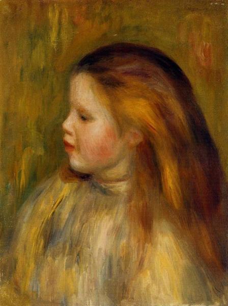 Head Of A Little Girl In Profile by Pierre Auguste Renoir