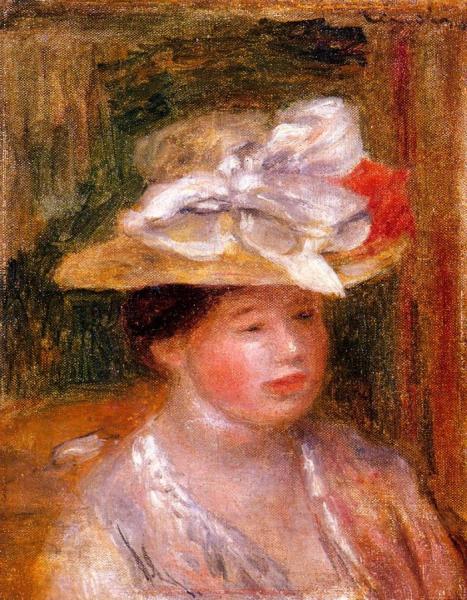 Head Of A Woman by Pierre Auguste Renoir