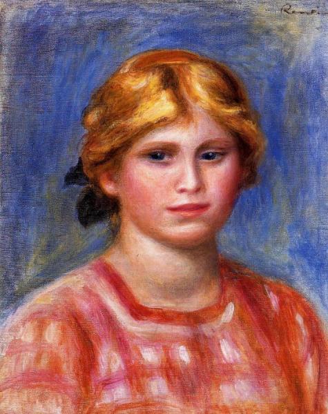Head Of A Young Girl by Pierre Auguste Renoir