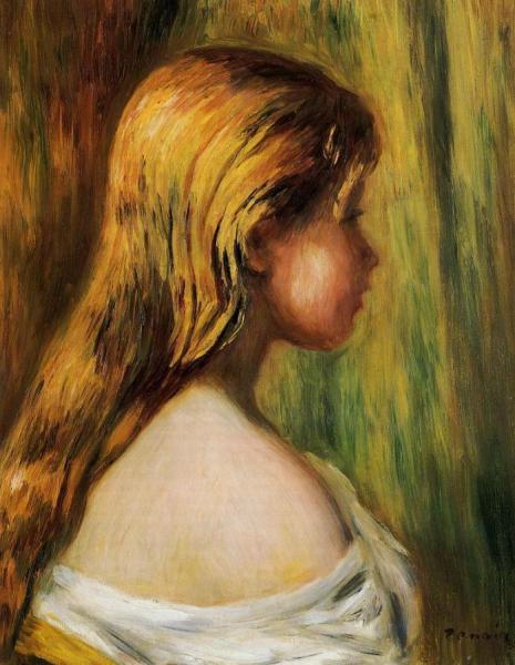 Head Of A Young Girl by Pierre Auguste Renoir