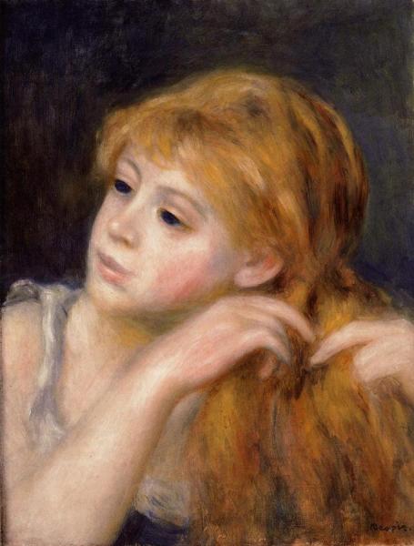 Head Of A Young Woman by Pierre Auguste Renoir Oil Painting Reproductions