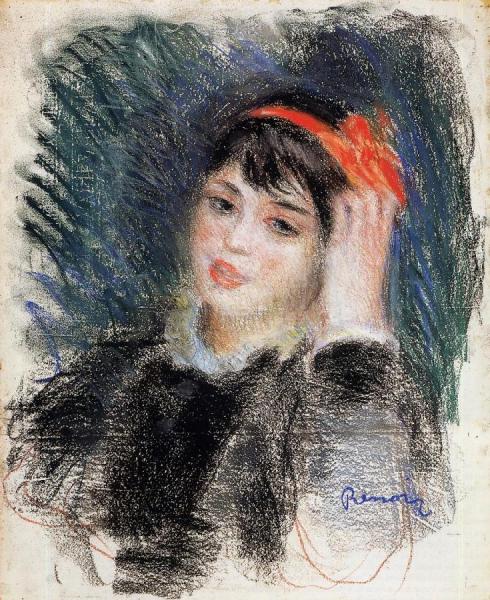 Head Of A Young Woman by Pierre Auguste Renoir