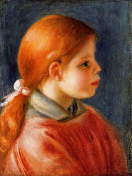 Head Of A Young Woman by Pierre Auguste Renoir