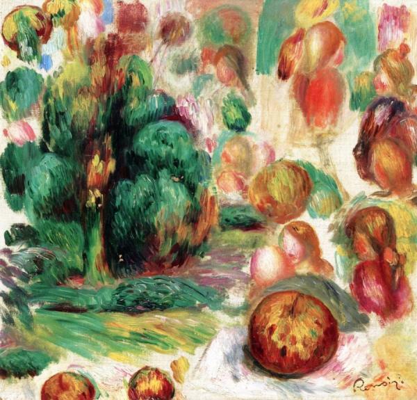 Heads, Trees And Fruit by Pierre Auguste Renoir