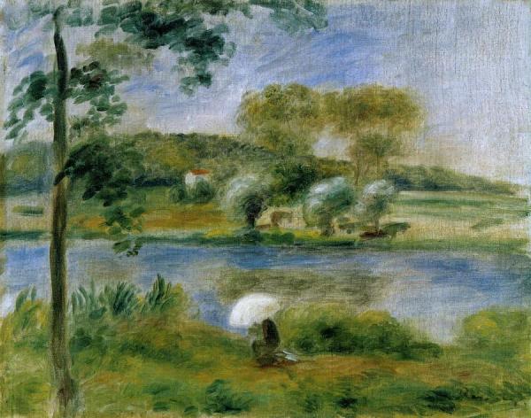 Landscape: Banks Of The River by Pierre Auguste Renoir