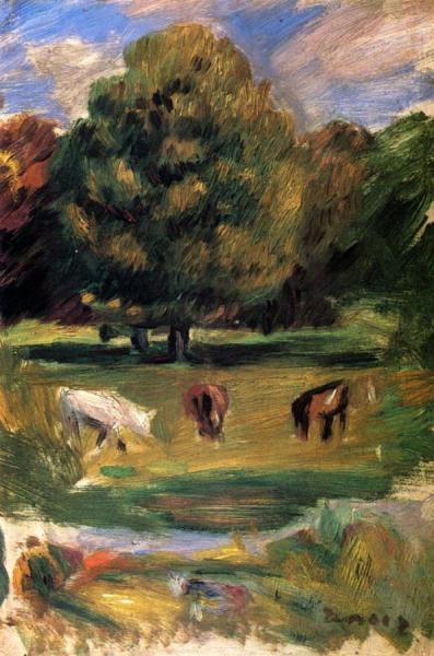 Landscape With Horses by Pierre Auguste Renoir