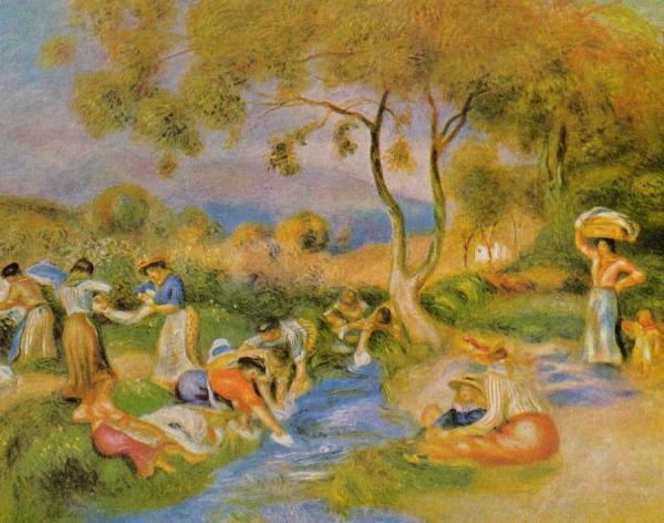 Laundresses At Cagnes by Pierre Auguste Renoir Oil Painting Reproductions