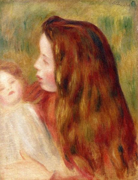 Little Girl With Doll by Pierre Auguste Renoir