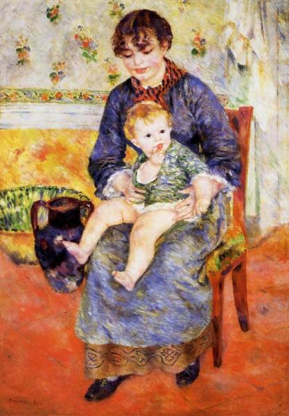 Mother And Child by Pierre Auguste Renoir Oil Painting Reproductions