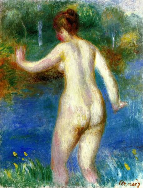 Naked Woman Entering The Water by Pierre Auguste Renoir