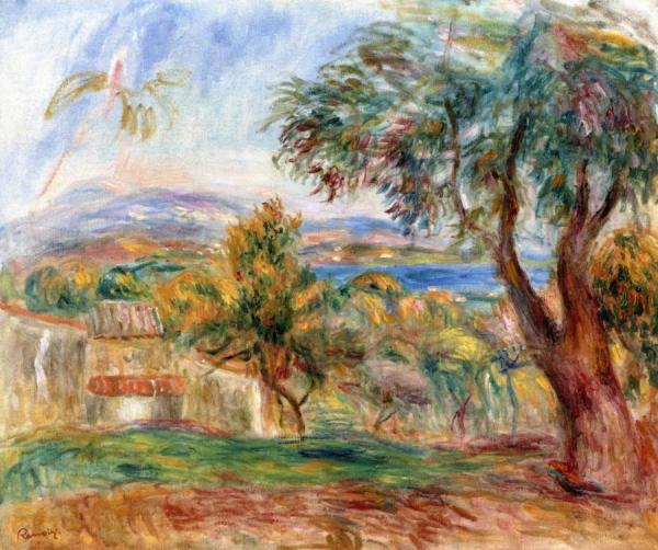 Orange Trees With The Sea In The Background by Pierre Auguste Renoir