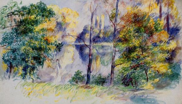 Park Scene by Pierre Auguste Renoir