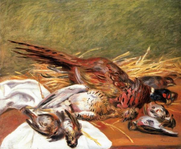 Pheasants, Bustards And Thrushes by Pierre Auguste Renoir Oil Painting Reproductions