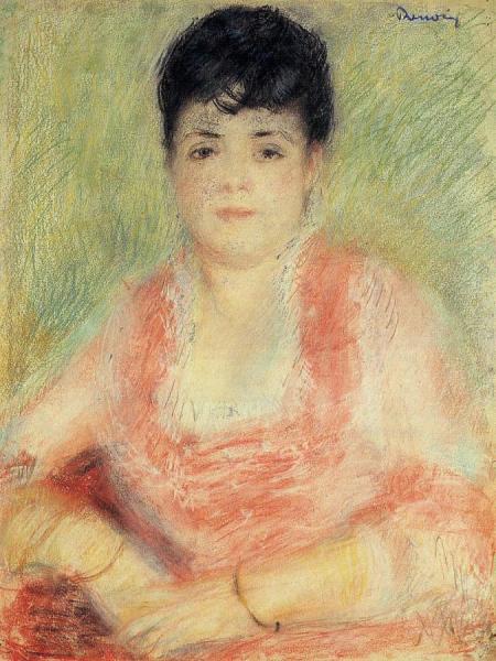 Portrait In A Pink Dress by Pierre Auguste Renoir