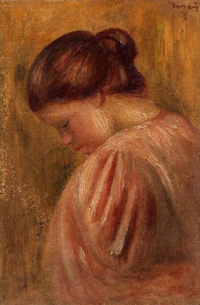 Portrait Of A Girl In Red by Pierre Auguste Renoir