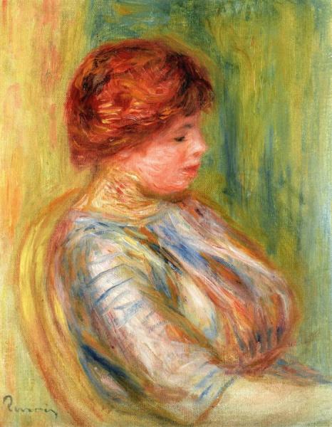 Portrait Of A Woman Seated In An Armchair by Pierre Auguste Renoir