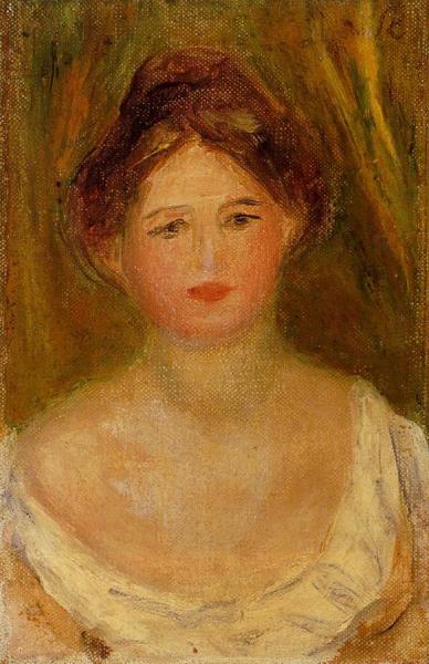 Portrait Of A Woman With Hair Bun by Pierre Auguste Renoir