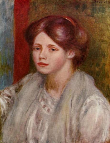 Portrait Of A Young Woman by Pierre Auguste Renoir