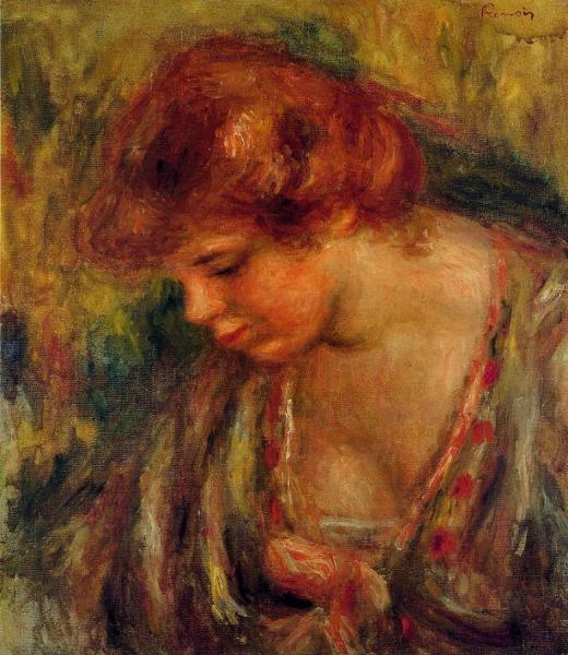 Profile Of Andre Leaning Over by Pierre Auguste Renoir