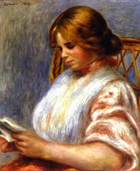 Reader In A Caned Chair by Pierre Auguste Renoir