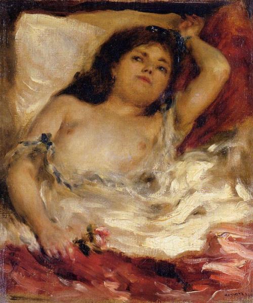 Reclining Semi-nude by Pierre Auguste Renoir Oil Painting Reproductions