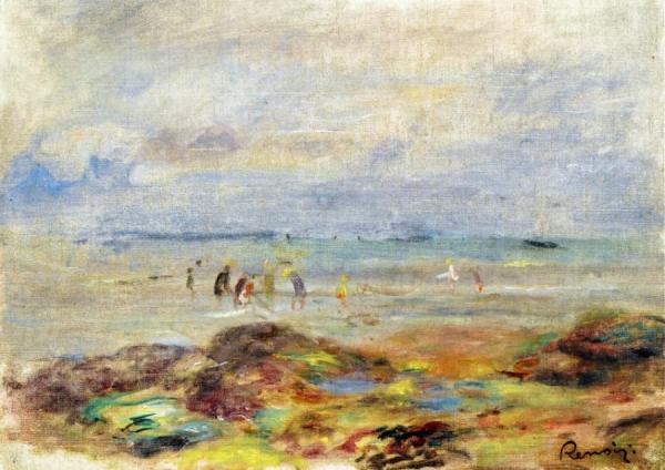 Rocks With Shrimp Fishermen by Pierre Auguste Renoir