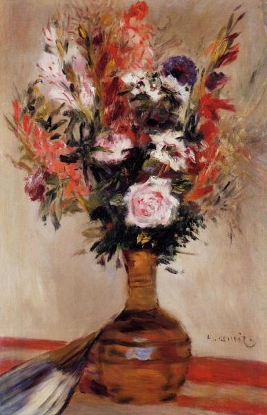 Roses In A Vase by Pierre Auguste Renoir