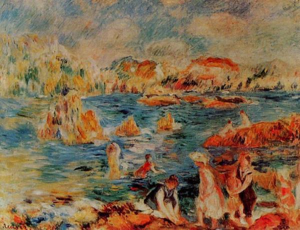 The Beach At Guernsey by Pierre Auguste Renoir
