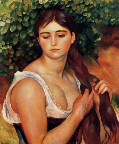 The Braid by Pierre Auguste Renoir Oil Painting Reproductions
