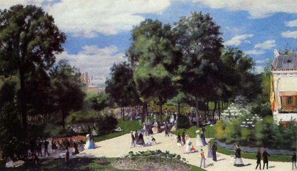 The Champs-elysees During The Paris Fair Of 1867 by Pierre Auguste Renoir Oil Painting Reproductions