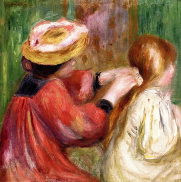 The Child's Hairstyle by Pierre Auguste Renoir
