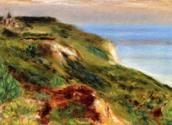 The Church At Varengeville And The Cliffs by Pierre Auguste Renoir