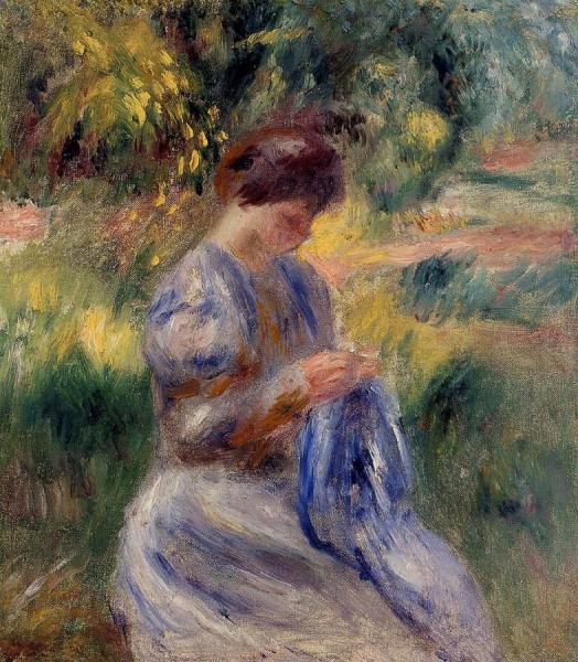 The Embroiderer by Pierre Auguste Renoir