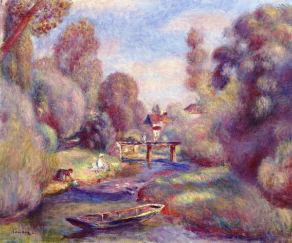 The Footbridge At Essoyes by Pierre Auguste Renoir Oil Painting Reproductions