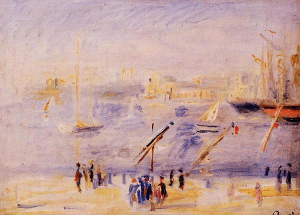The Old Port Of Marseille, People And Boats by Pierre Auguste Renoir