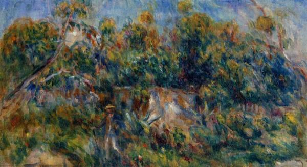 The Painter Taking A Stroll At Cagnes by Pierre Auguste Renoir Oil Painting Reproductions