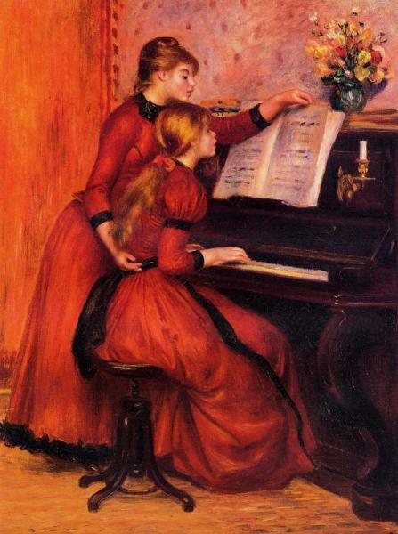 The Piano Lesson by Pierre Auguste Renoir