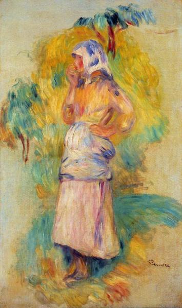 Young Peasant Eating An Apple by Pierre Auguste Renoir
