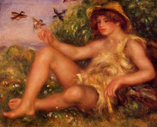 Young Shepherd In Repose by Pierre Auguste Renoir