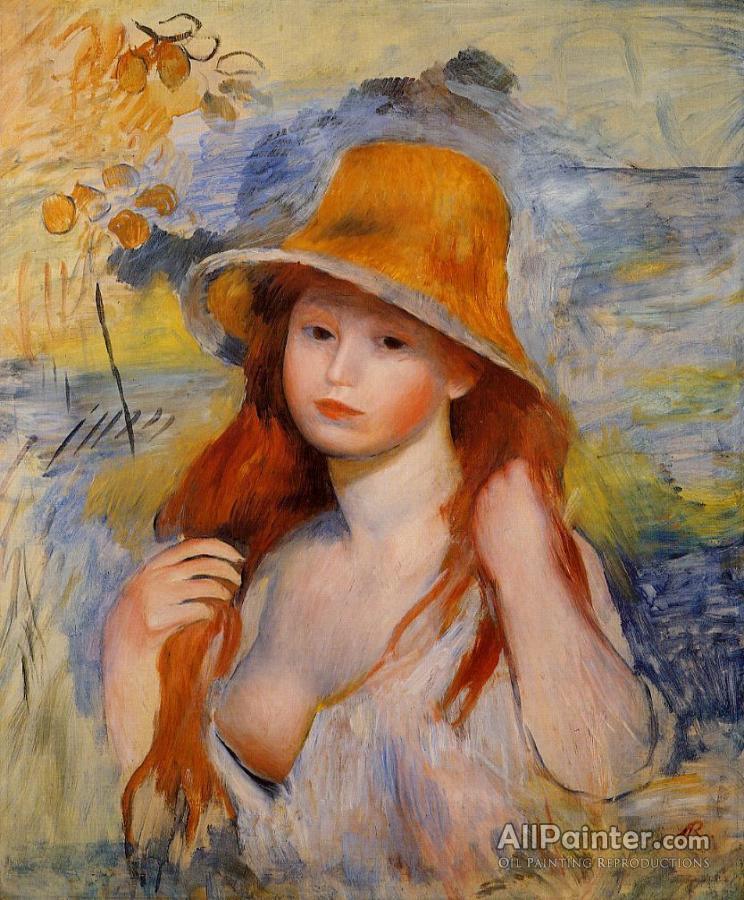 renoir girl brushing hair clipart