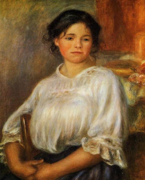 Young Woman Seated by Pierre Auguste Renoir