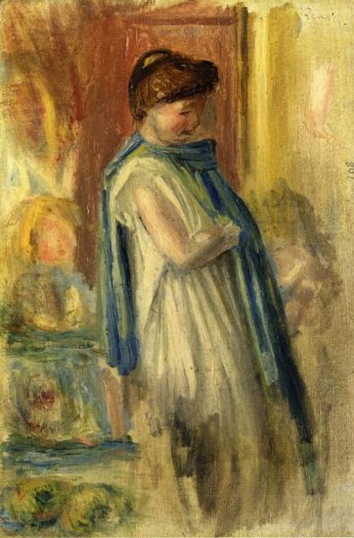 Young Woman Standing by Pierre Auguste Renoir