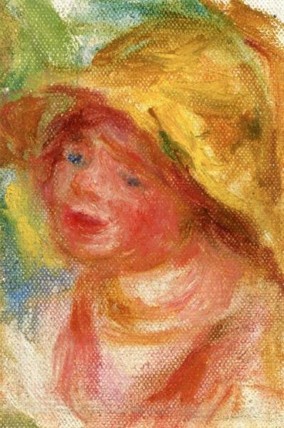 Young Woman With Hat by Pierre Auguste Renoir