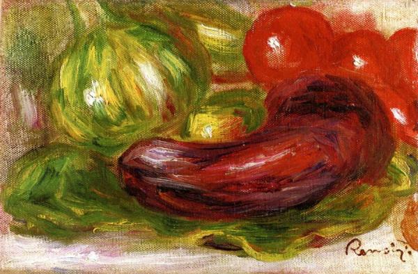 Zucchini, Tomatoes And Eggplant by Pierre Auguste Renoir