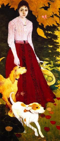 Andrée Bonnard With Her Dogs by Pierre Bonnard