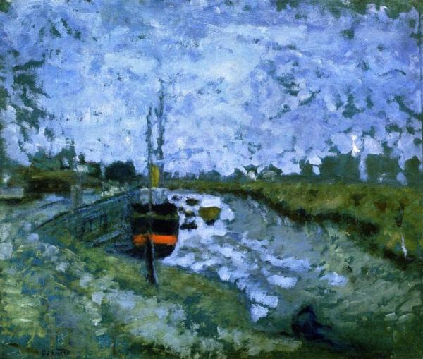 Barge On The Canal by Pierre Bonnard